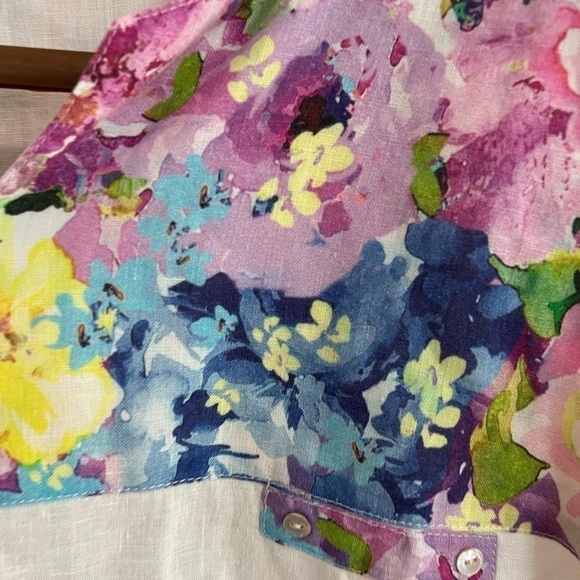 Claudia Morrison Top Tunic Medium V Neck Boho - Picture 5 of 5